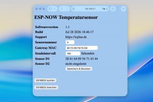 Kabellose Temperatursensoren für Loxone - jeder Sensor kann individuell per Weboberfläche eingerichtet werden