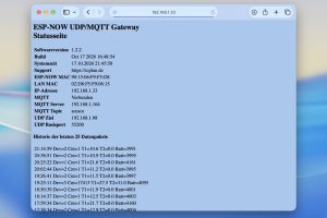 kabelloser Temperatursensor mit MQTT und UDP Datenverbindung, langer Akkubetrieb, frei konfigurierter